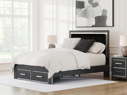 Lakeland Furniture Outlet - Ashley Furniture - Zuraleus Bedroom - Queen Upholstered Panel Storage Bed / Black - PCB3380B4