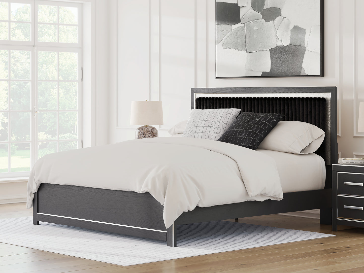 Lakeland Furniture Outlet - Ashley Furniture - Zuraleus Bedroom - King Upholstered Platform Bed / Black - PCB3380B10