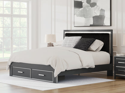 Lakeland Furniture Outlet - Ashley Furniture - Zuraleus Bedroom - King Upholstered Panel Storage Bed / Black - PCB3380B11