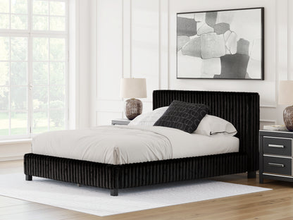 Lakeland Furniture Outlet - Ashley Furniture - Zuraleus Bedroom - Queen Upholstered Bed / Black - PCB3380B8