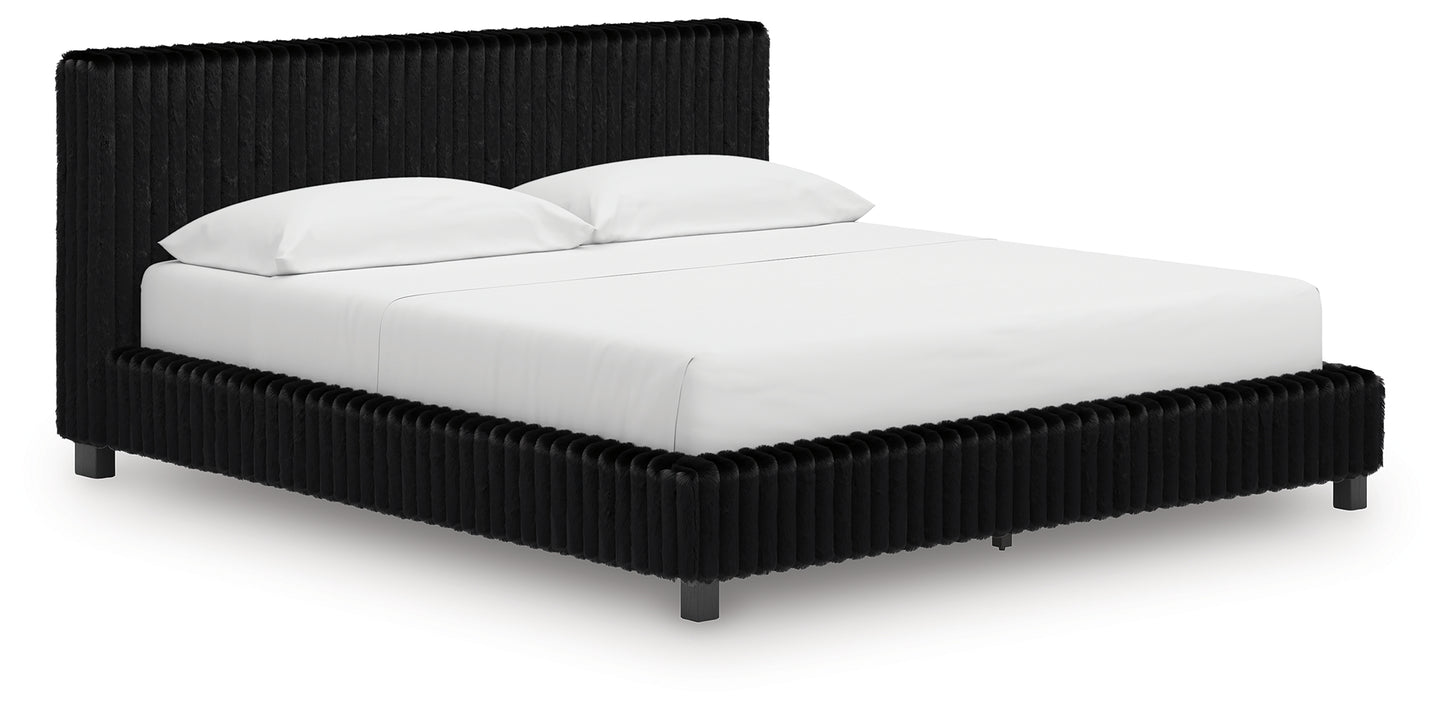Lakeland Furniture Outlet - Ashley Furniture - Zuraleus Bedroom - California King Upholstered Bed / Black - PCB3380B14