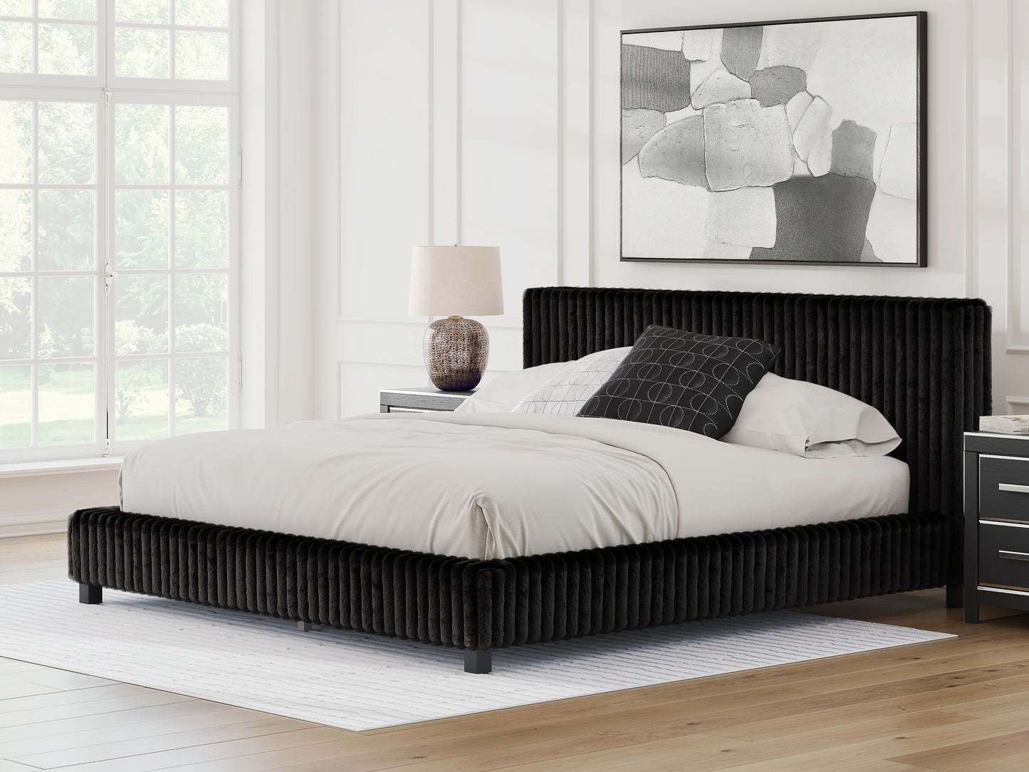 Lakeland Furniture Outlet - Ashley Furniture - Zuraleus Bedroom - King Upholstered Bed / Black - PCB3380B13