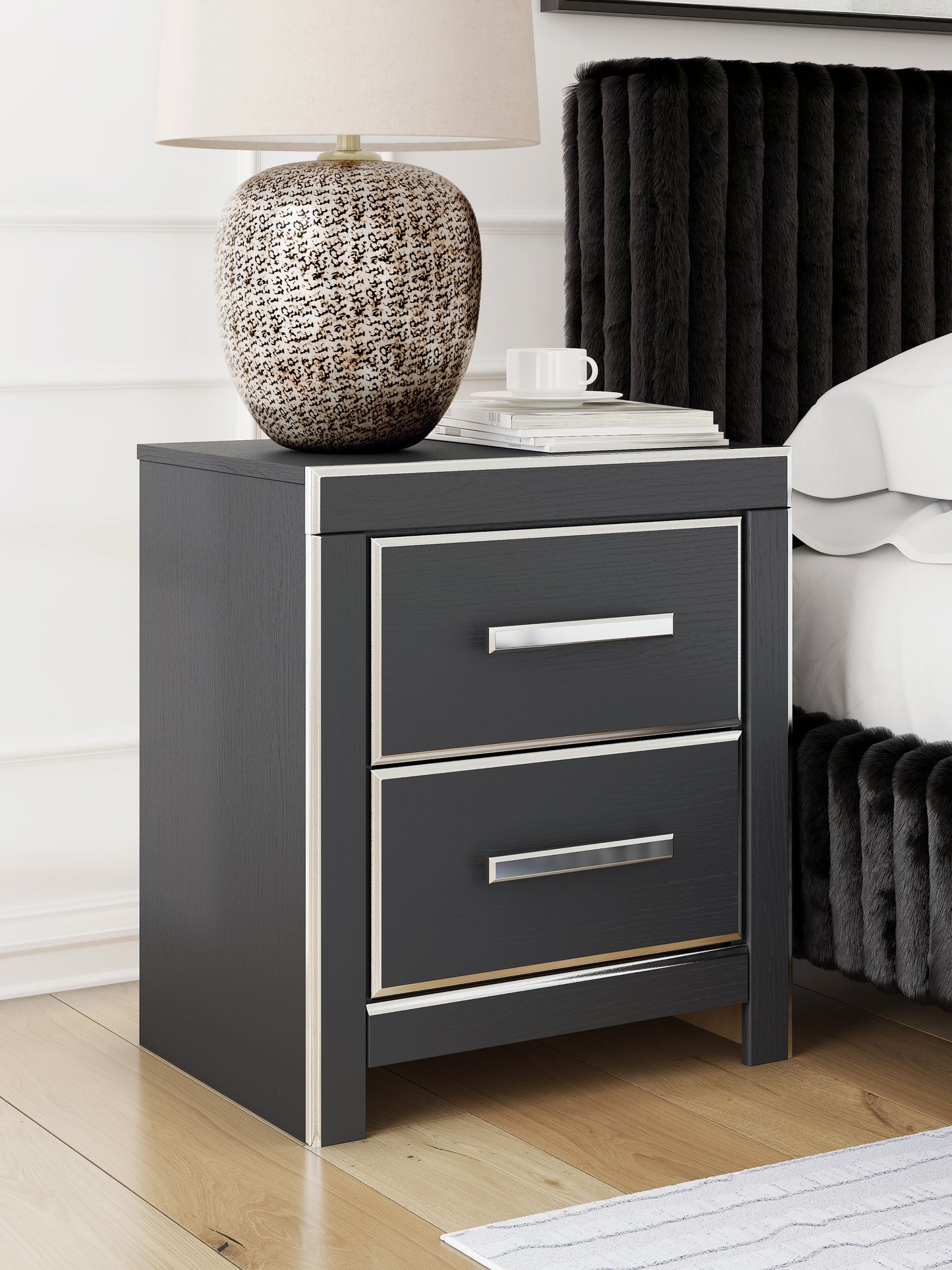 Lakeland Furniture Outlet - Ashley Furniture - Zuraleus Bedroom - Two Drawer Night Stand / Black - PCB3380-92