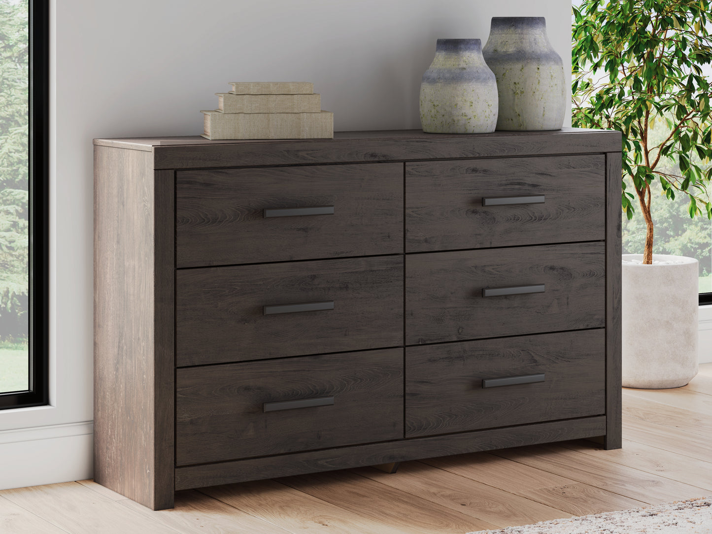 Lakeland Furniture Outlet - Ashley Furniture - Prendonea Bedroom - Six Drawer Dresser / Charcoal - B3789-31