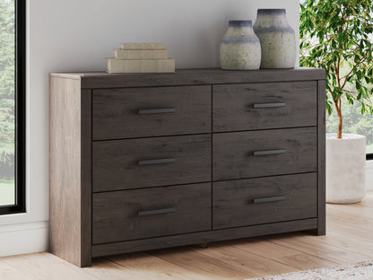 Lakeland Furniture Outlet - Ashley Furniture - Prendonea Bedroom - Six Drawer Dresser / Charcoal - B3789-31