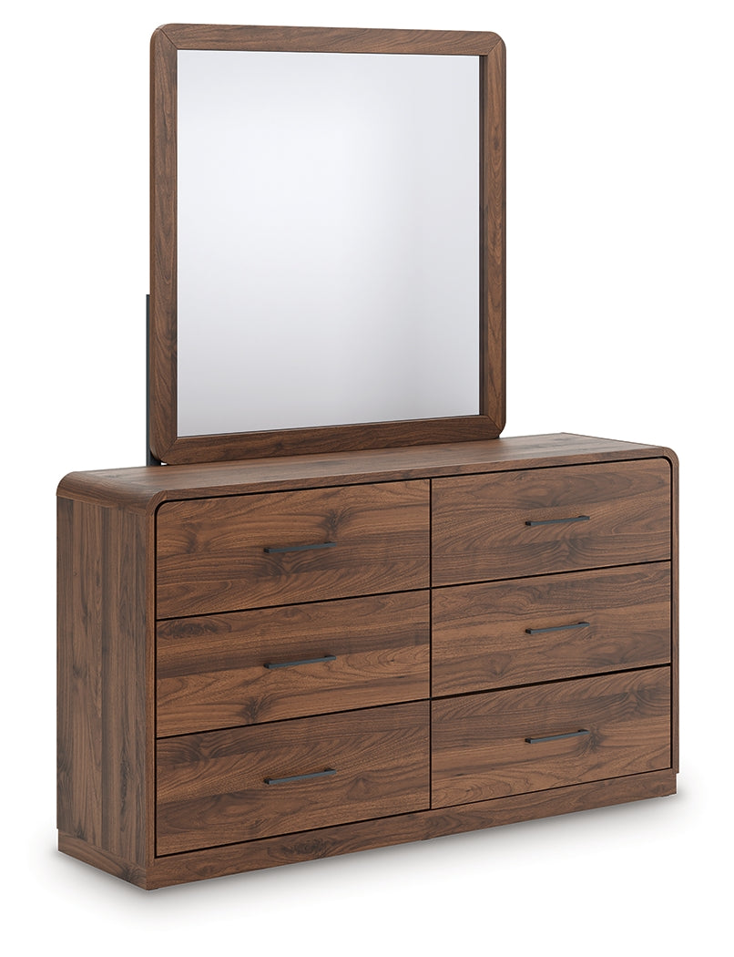 Lakeland Furniture Outlet - Ashley Furniture - Fortlorn Bedroom - Dresser and Mirror / Walnut Brown - PCB386B1