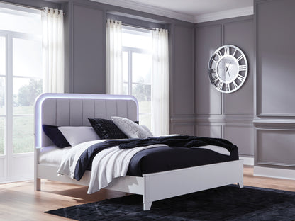 Lakeland Furniture Outlet - Ashley Furniture - Jarlee Bedroom - California King Upholstered Panel Bed / White - PCB392B5