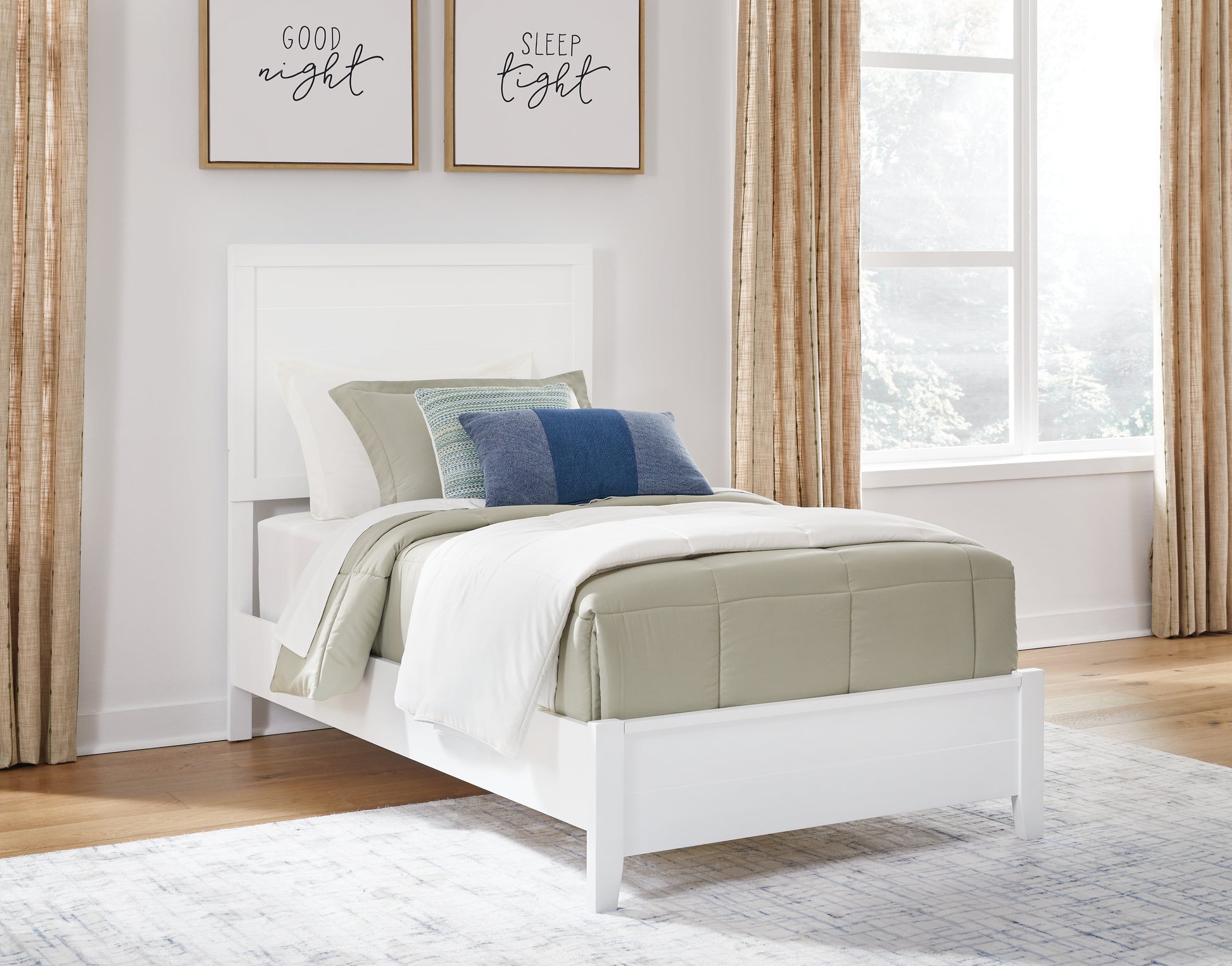 Lakeland Furniture Outlet - Ashley Furniture - Binterglen Bedroom - Twin Panel Bed / White - B427B2