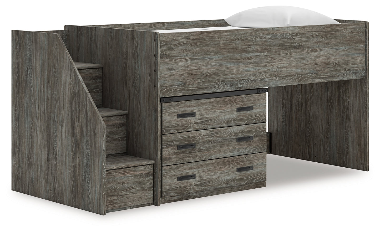 Lakeland Furniture Outlet - Ashley Furniture - Frandern Bedroom - Twin Loft Bed with Drawer Storage / Gray - B4480B15