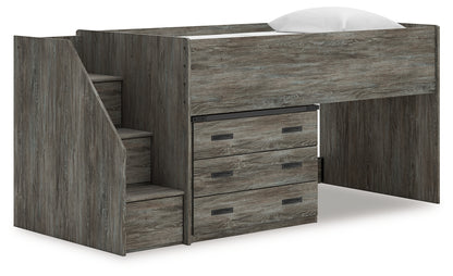 Lakeland Furniture Outlet - Ashley Furniture - Frandern Bedroom - Twin Loft Bed with Drawer Storage / Gray - B4480B15