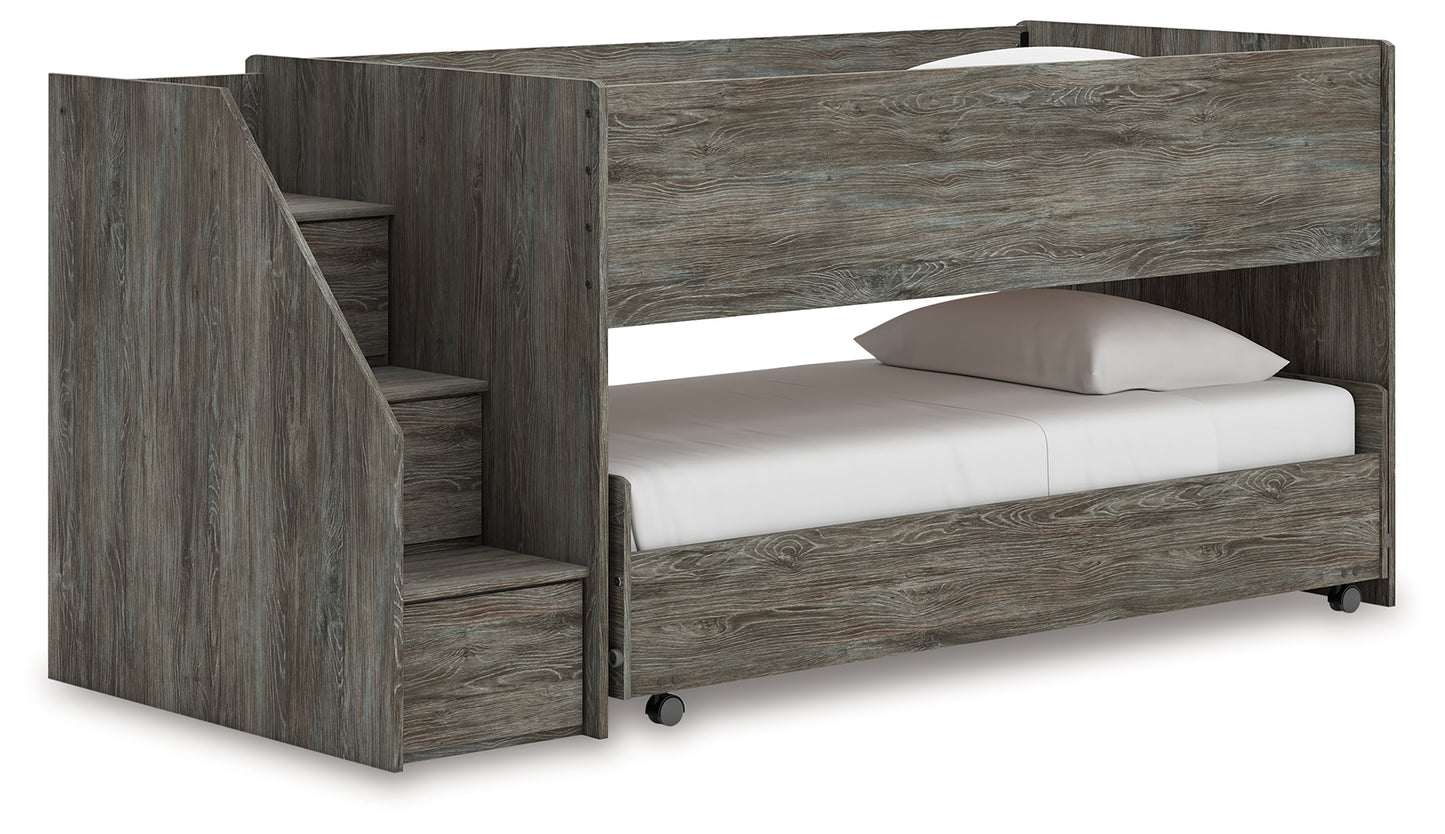 Lakeland Furniture Outlet - Ashley Furniture - Frandern Bedroom - Twin over Twin Loft Bed / Gray - B4480B13