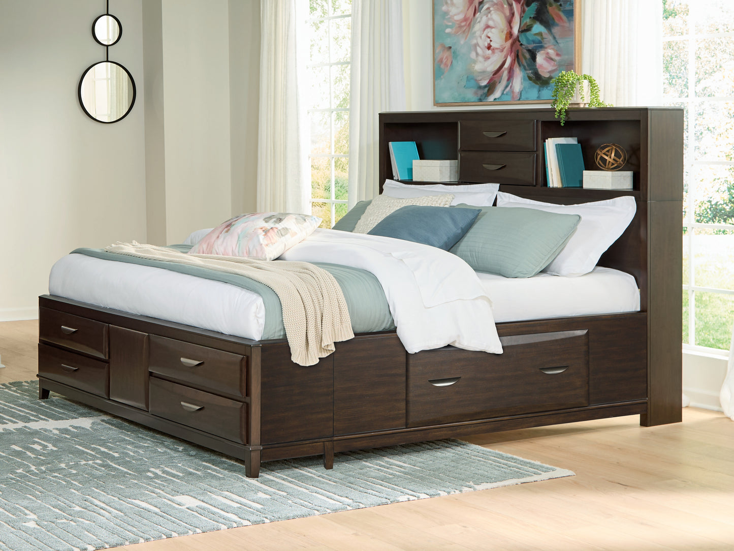 Lakeland Furniture Outlet - Ashley Furniture - Vanmore Bedroom - King Storage Bed / Dark Brown - B479B6