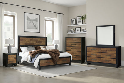 Lakeland Furniture Outlet - Ashley Furniture - Kraeburn Bedroom - Queen Panel Storage Bed / Brown/Black - B496B6