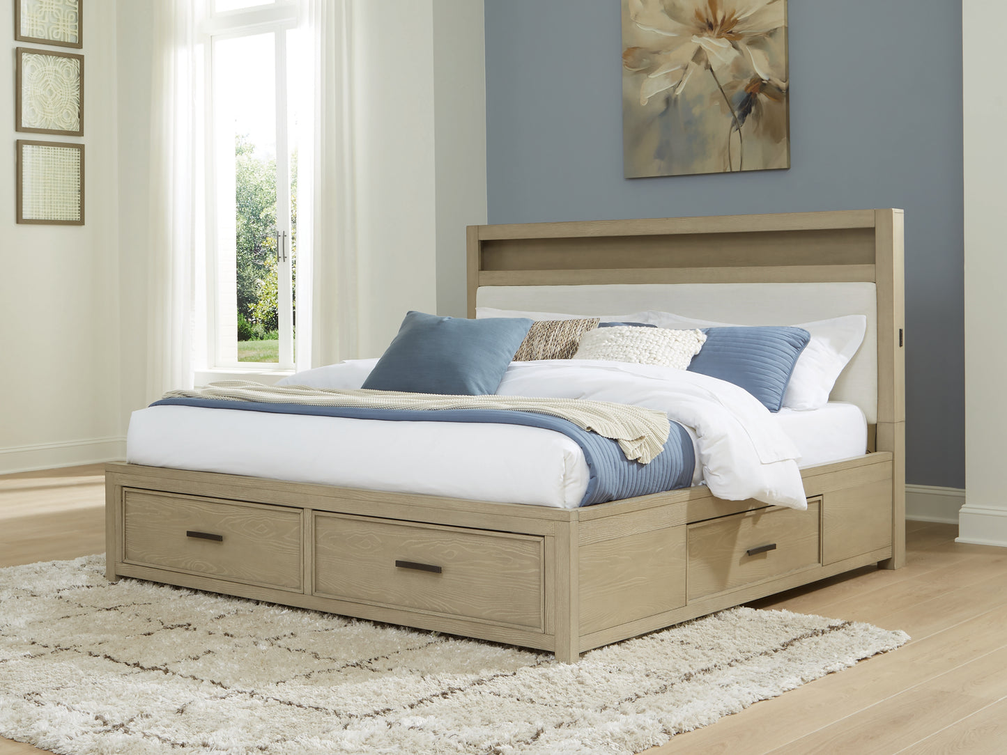 Lakeland Furniture Outlet - Ashley Furniture - Calmoro Bedroom - California King Bookcase Bed / Gray - B602B9