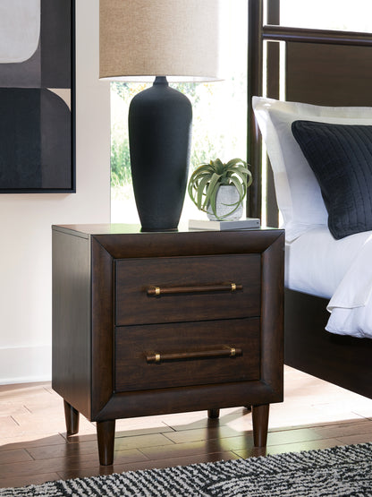 Lakeland Furniture Outlet - Ashley Furniture - Dantenton Bedroom - Two Drawer Night Stand / Merlot - B611-92