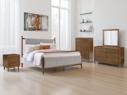 Lakeland Furniture Outlet - Ashley Furniture - Lyncott Bedroom - Queen Upholstered Panel Bed / Brown - B615B2