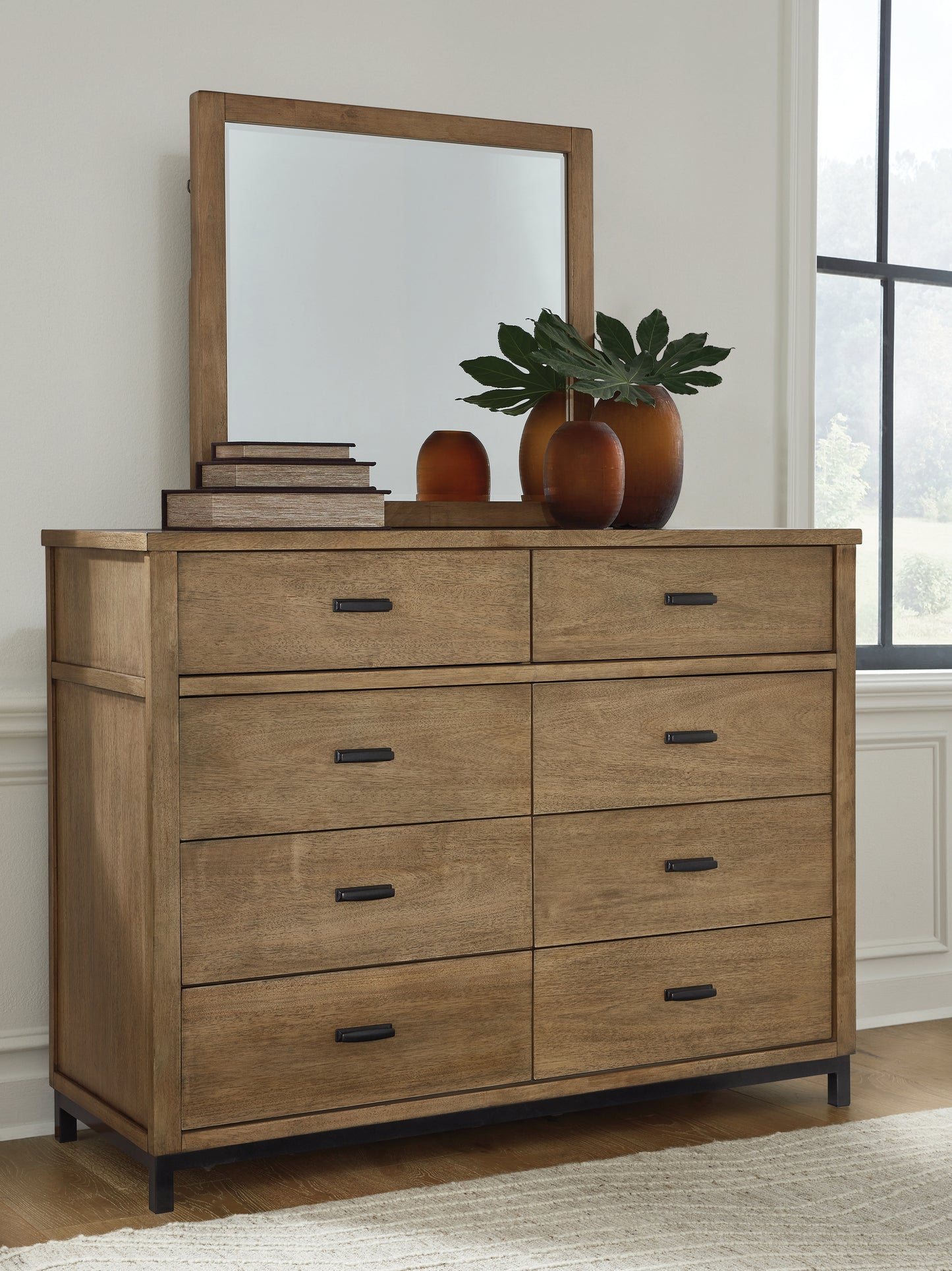 Lakeland Furniture Outlet - Ashley Furniture - Tomtyn Bedroom - Dresser and Mirror / Light Brown - B622B1