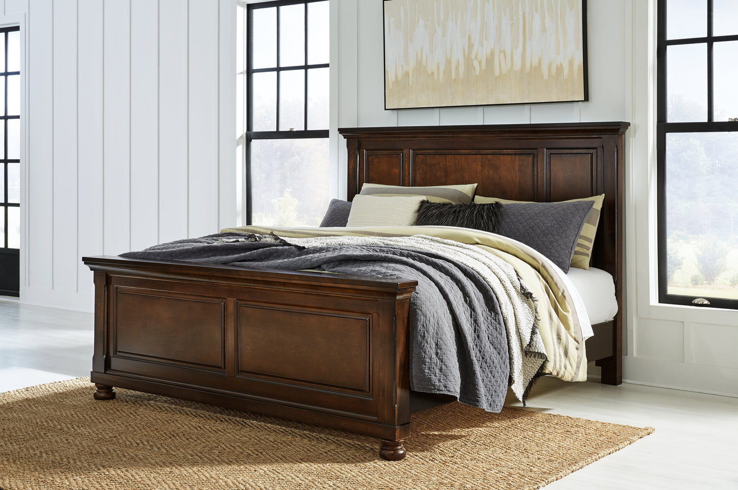 Lakeland Furniture Outlet - Ashley Furniture - Porter Bedroom - King Panel Bed / Rustic Brown - B697B11