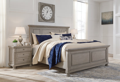 Lakeland Furniture Outlet - Ashley Furniture - Lettner Bedroom - California King Panel Bed / Light Gray - B733B7