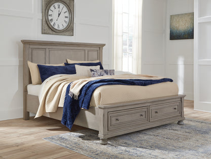 Lakeland Furniture Outlet - Ashley Furniture - Lettner Bedroom - California King Panel Storage bed / Light Gray - B733B35