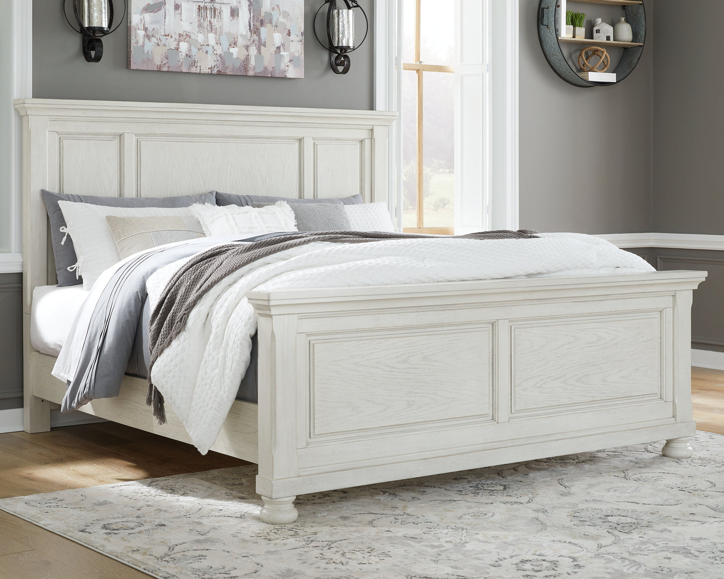 Lakeland Furniture Outlet - Ashley Furniture - Robbinsdale Bedroom - California King Panel Bed / Antique White - B742B7
