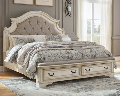 Lakeland Furniture Outlet - Ashley Furniture - Realyn Bedroom - California King Upholstered Storage Bed / Two-tone - B743B21