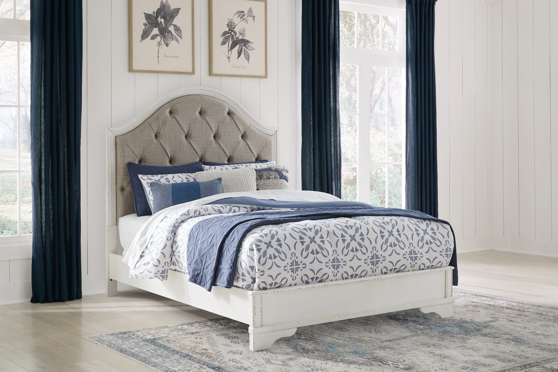 Lakeland Furniture Outlet - Ashley Furniture - Blendon Bedroom - Queen Upholstered Panel Bed / Rustic Brown - B747B2