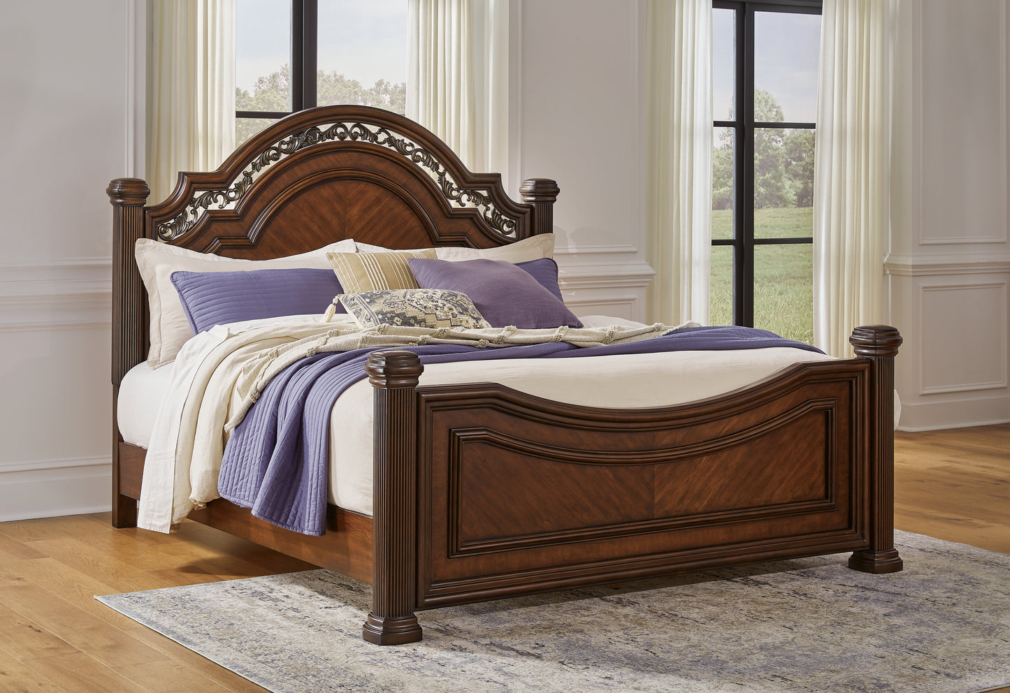 Lakeland Furniture Outlet - Ashley Furniture - Lavinton Bedroom - King Poster Bed / Brown - B764B9