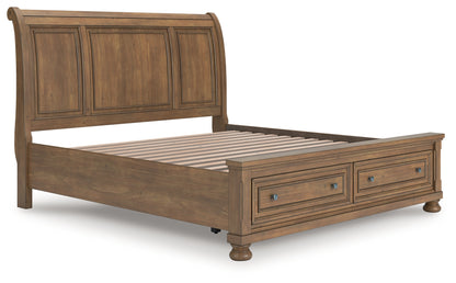 Lakeland Furniture Outlet - Ashley Furniture - Feddinger Bedroom - King Storage Sleigh Bed / Medium Brown - PCB779B8