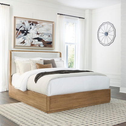 Lakeland Furniture Outlet - Ashley Furniture - Pamaria Bedroom - Queen Upholstered Bed / Light Brown - PCB802B4