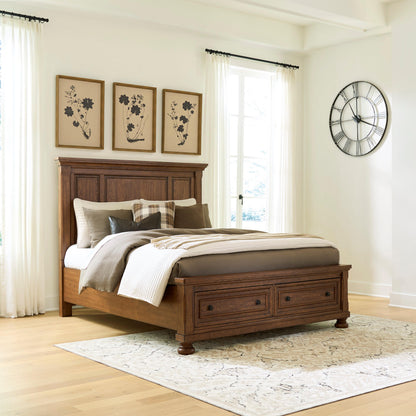 Lakeland Furniture Outlet - Ashley Furniture - Zackaryn Bedroom - Queen Panel Storage Bed / Warm Brown - PCB807B13