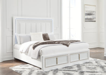 Lakeland Furniture Outlet - Ashley Furniture - Chalanna Bedroom - California King Upholstered Storage Bed / White - B822B5