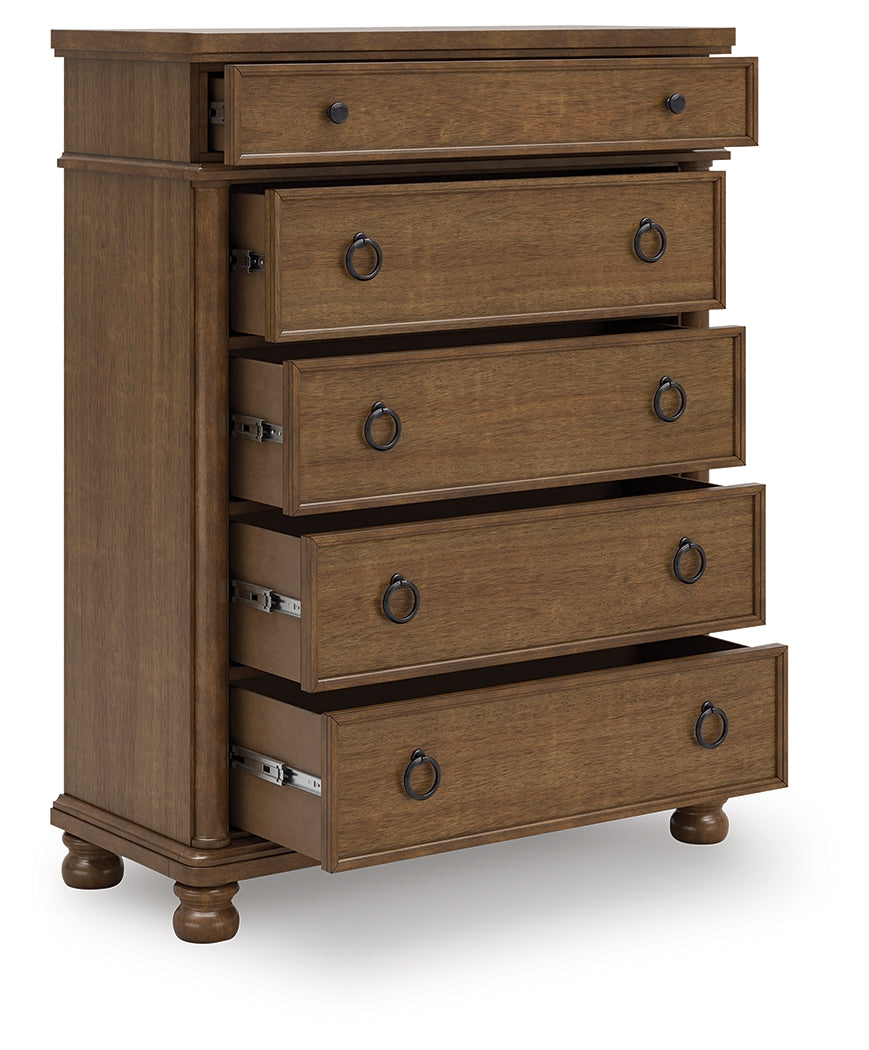 Lakeland Furniture Outlet - Ashley Furniture - Rowlenstown Bedroom - Five Drawer Chest / Brown - PCB824-46