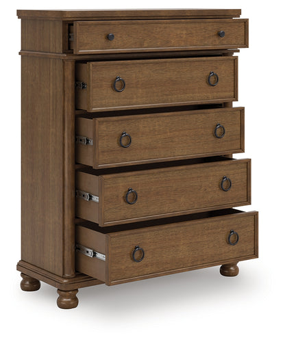 Lakeland Furniture Outlet - Ashley Furniture - Rowlenstown Bedroom - Five Drawer Chest / Brown - PCB824-46