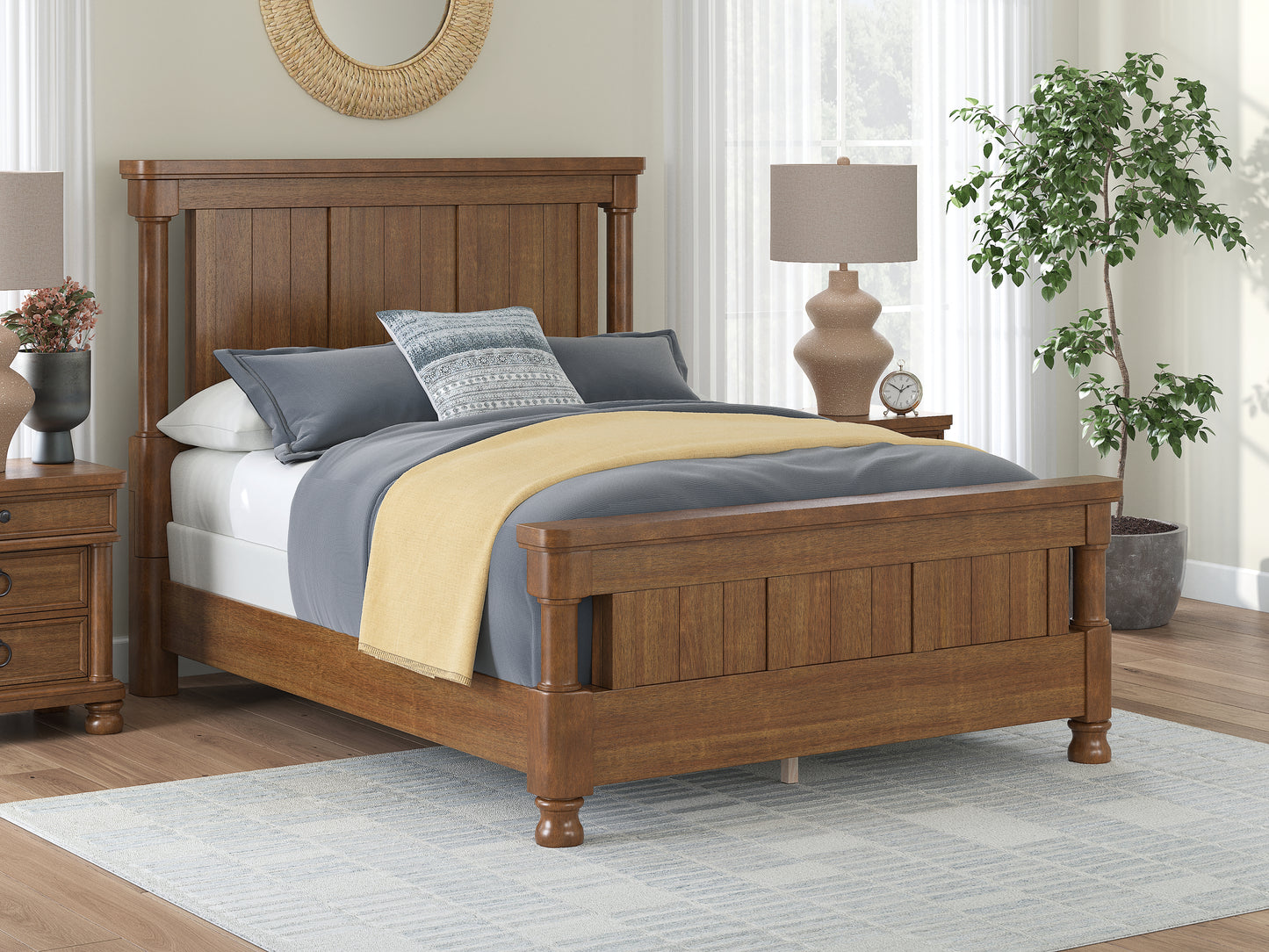 Lakeland Furniture Outlet - Ashley Furniture - Rowlenstown Bedroom - Queen Poster Bed / Brown - PCB824B2