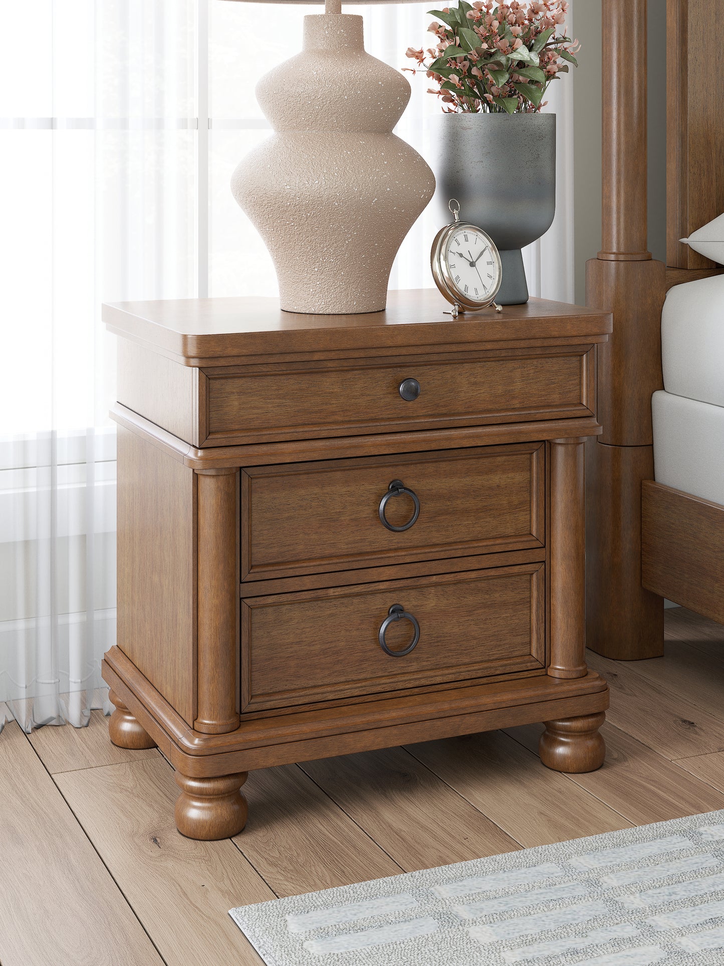 Lakeland Furniture Outlet - Ashley Furniture - Rowlenstown Bedroom - Three Drawer Night Stand / Brown - PCB824-93