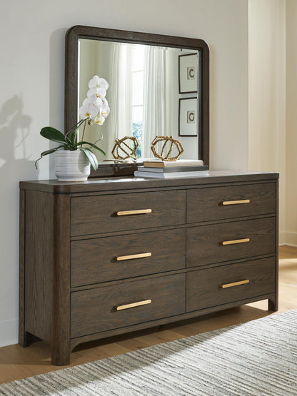 Lakeland Furniture Outlet - Ashley Furniture - Radkin Bedroom - Dresser and Mirror / Burnished Brown - PCB843B1