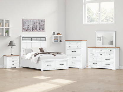 Lakeland Furniture Outlet - Ashley Furniture - Ashbryn Bedroom - Queen Panel Storage Bed / White/Natural - B844B2