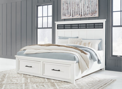 Lakeland Furniture Outlet - Ashley Furniture - Ashbryn Bedroom - King Panel Storage Bed / White/Natural - B844B4