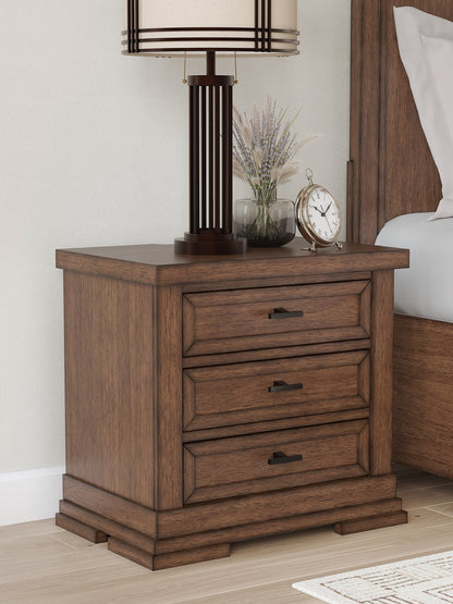 Lakeland Furniture Outlet - Ashley Furniture - Taffenbrook Bedroom - Three Drawer Night Stand / Medium Brown - B849-93