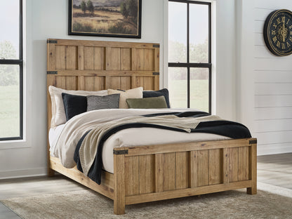 Lakeland Furniture Outlet - Ashley Furniture - Ridgester Bedroom - Queen Panel Bed / Light Brown - B858B2