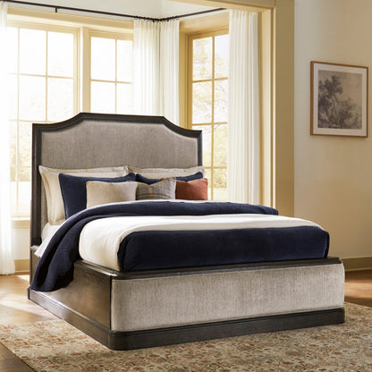 Lakeland Furniture Outlet - Ashley Furniture - Wickenger Bedroom - Queen Upholstered Panel Bed / Dark Brown - PCB889B2