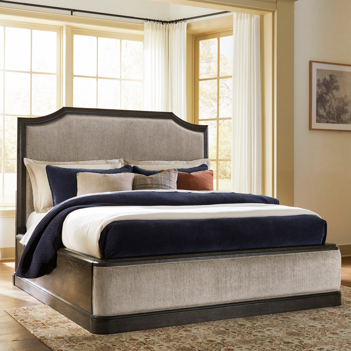 Lakeland Furniture Outlet - Ashley Furniture - Wickenger Bedroom - California King Upholstered Panel Bed / Dark Brown - PCB889B9