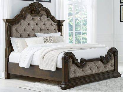 Lakeland Furniture Outlet - Ashley Furniture - Maylee Bedroom - California King Upholstered Bed / Dark Brown - B947B5