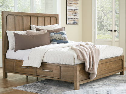 Lakeland Furniture Outlet - Ashley Furniture - Cabalynn Bedroom - King Panel Bed with Storage / Light Brown - B974B8