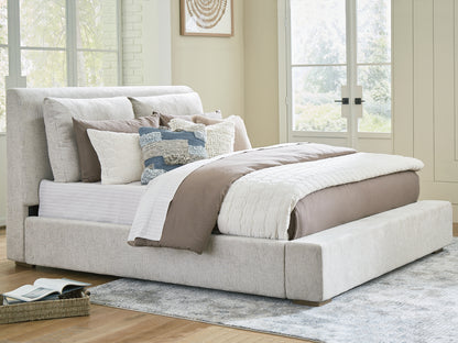 Lakeland Furniture Outlet - Ashley Furniture - Cabalynn Bedroom - King Upholstered Bed / Light Brown - B974B6