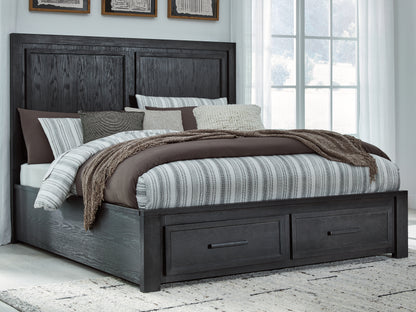 Lakeland Furniture Outlet - Ashley Furniture - Foyland Bedroom - California King Panel Storage Bed / Black/Brown - B989B5