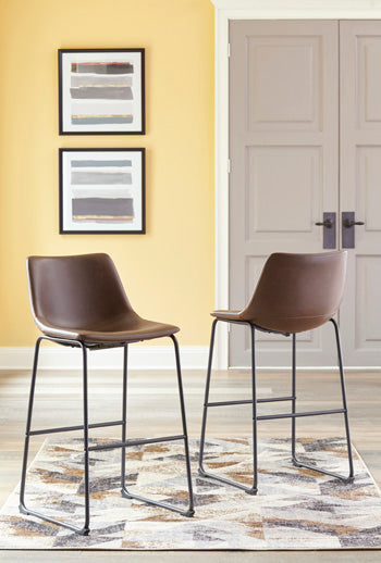 Lakeland Furniture Outlet - Ashley Furniture - Centiar Dining Room - Pub Height Bar Stool (Set of 2) / Brown - D372-130X2
