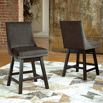 Lakeland Furniture Outlet - Ashley Furniture - Tallenger Dining Room - Counter Height Bar Stool (Set of 2) / Dark Gray - D380-624X2