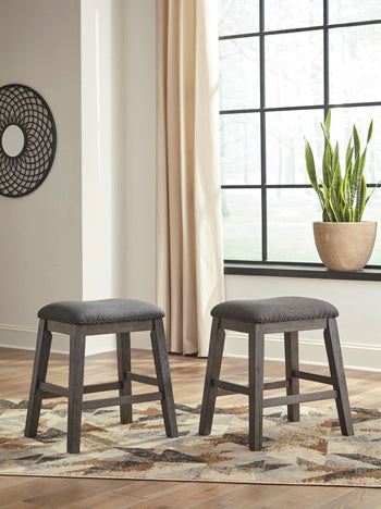 Lakeland Furniture Outlet - Ashley Furniture - Caitbrook Dining Room - Counter Height Upholstered Bar Stool (Set of 2) / Gray - D388-024X2